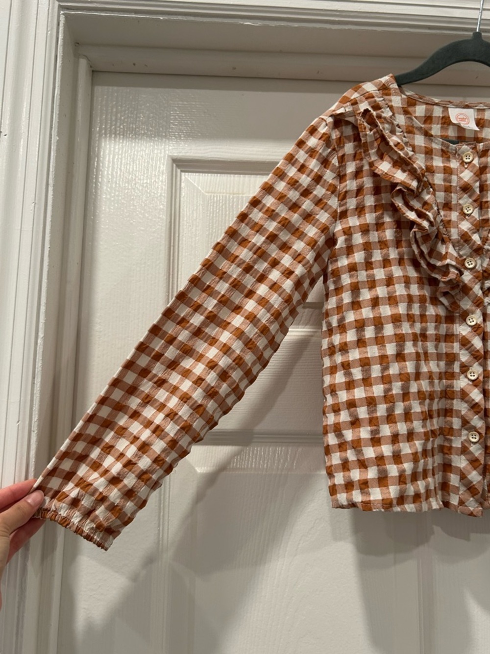 Wonder Nation Gingham Girl’s Top Size Medium 7/8 - Picture 4 of 4